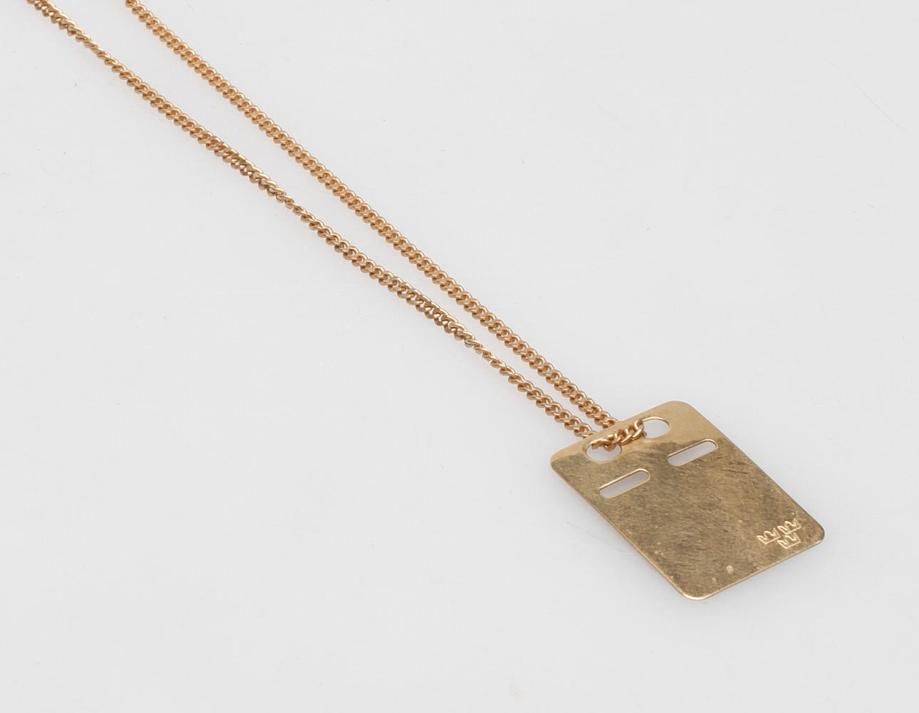 HALSKEDJA PANSAR samt ID-BRICKA, 18k guld, vikt ca 6,3 gr.