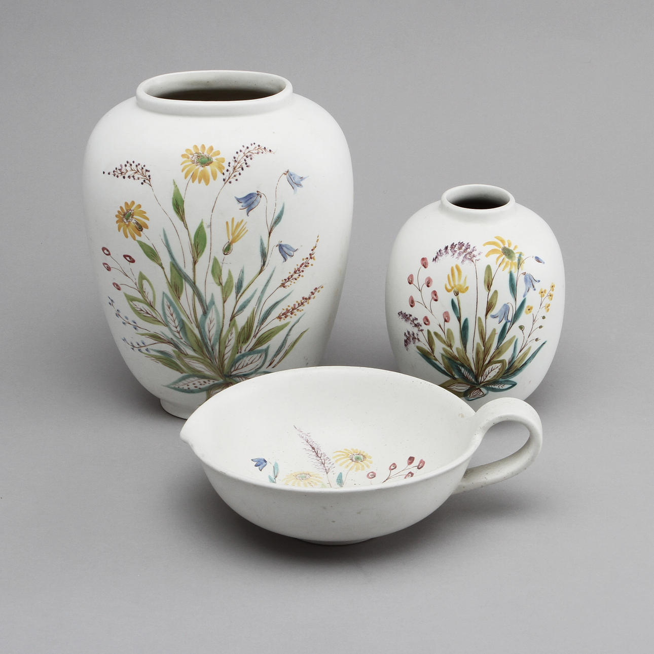 KERAMIK, 3 delar, Rörstrand, sign J. Th.