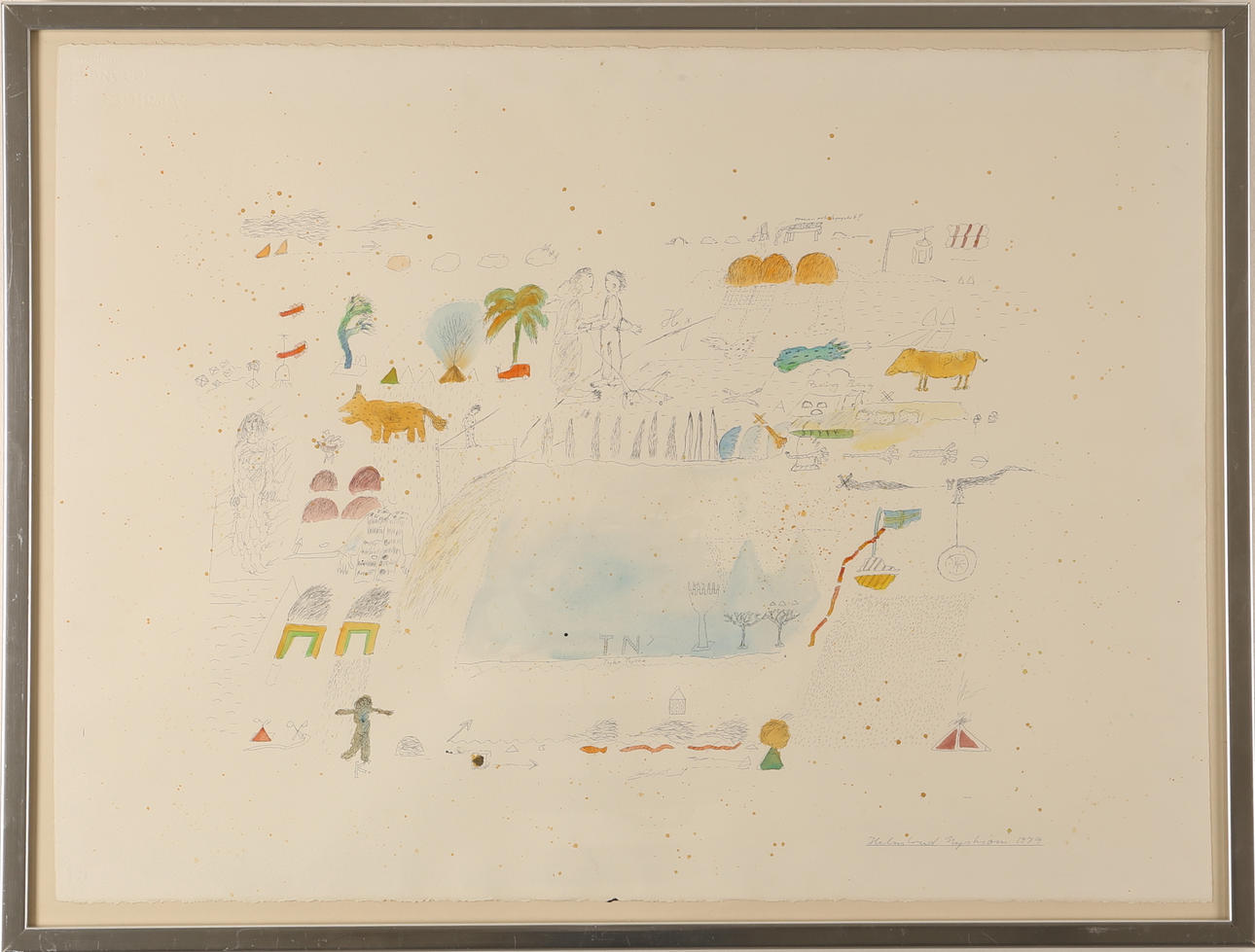 HELMTRUD NYSTRÖM. Blandteknik, signerad 1979.