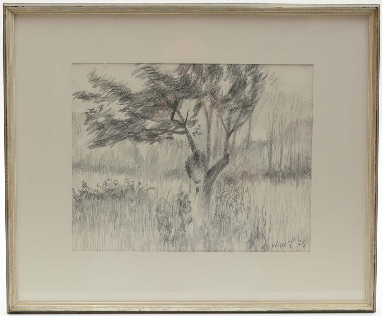 WIWE LARSSON. Dibujo a lápiz. Árboles.