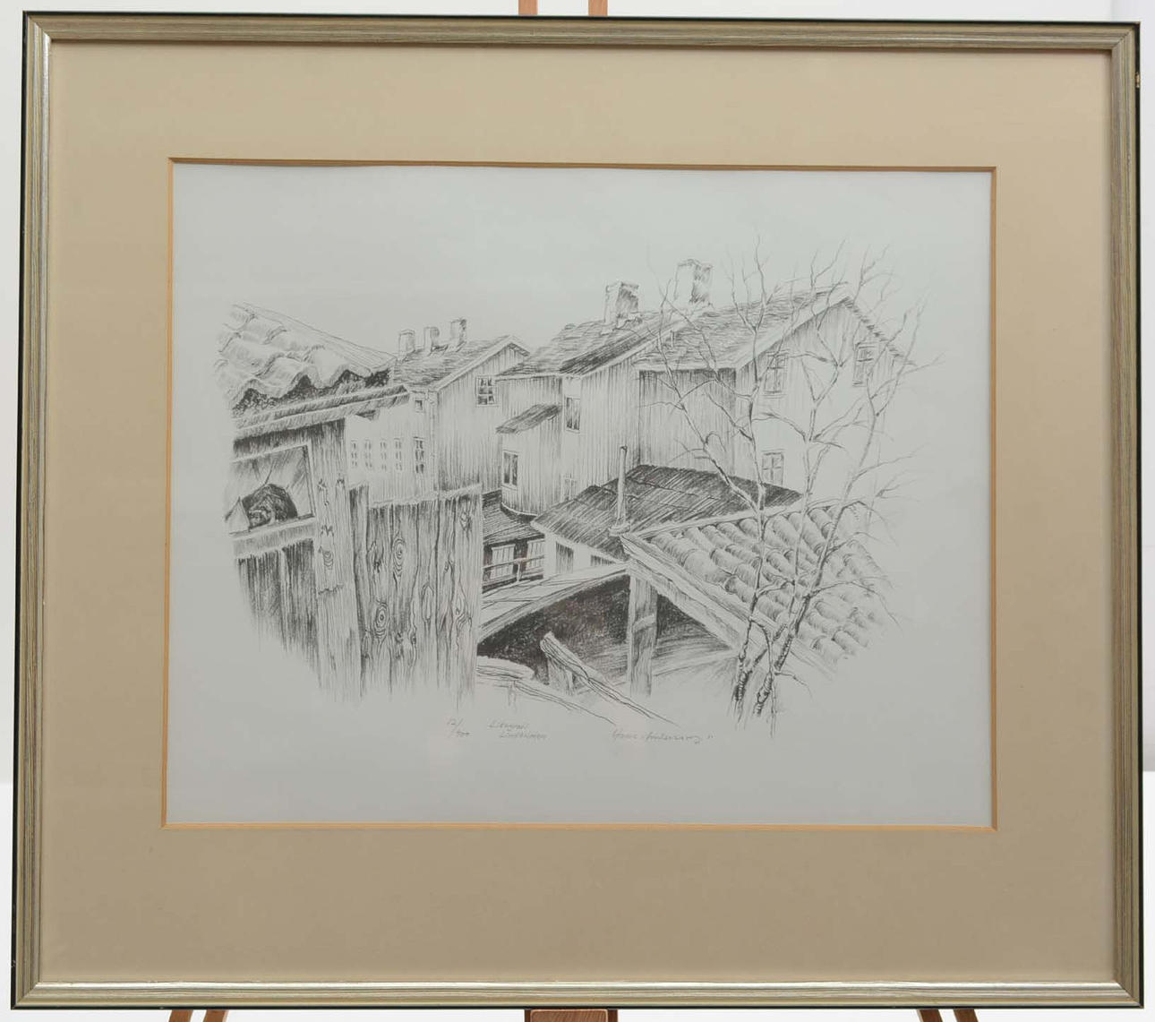 HANS ANDERSSON. Lindholmen. Litografi.