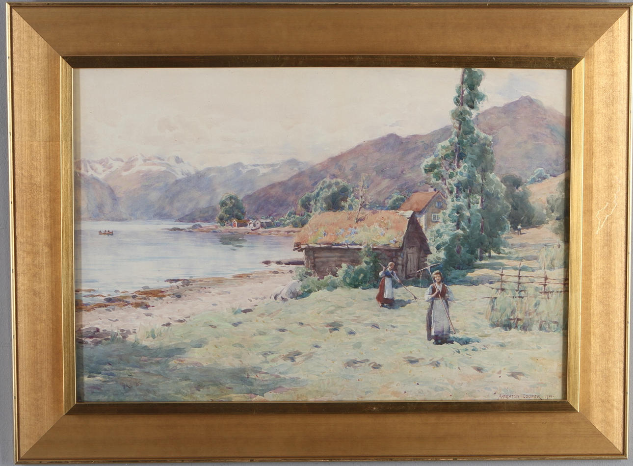 ALFRED HEATON COOPER. Landskapsmotiv, akvarell, signerad och daterad 1904.