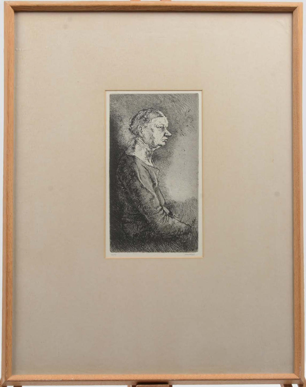 SVEN ROBERT LUNDQVIST. Ældre kvinde. Ætsning.