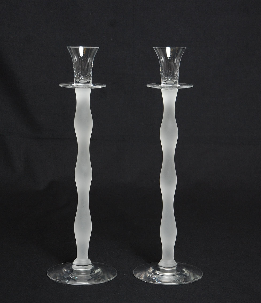 LJUSSTAKAR 1 par, " Celest " design Anna Nilsson 1991, Orrefors Kosta boda.