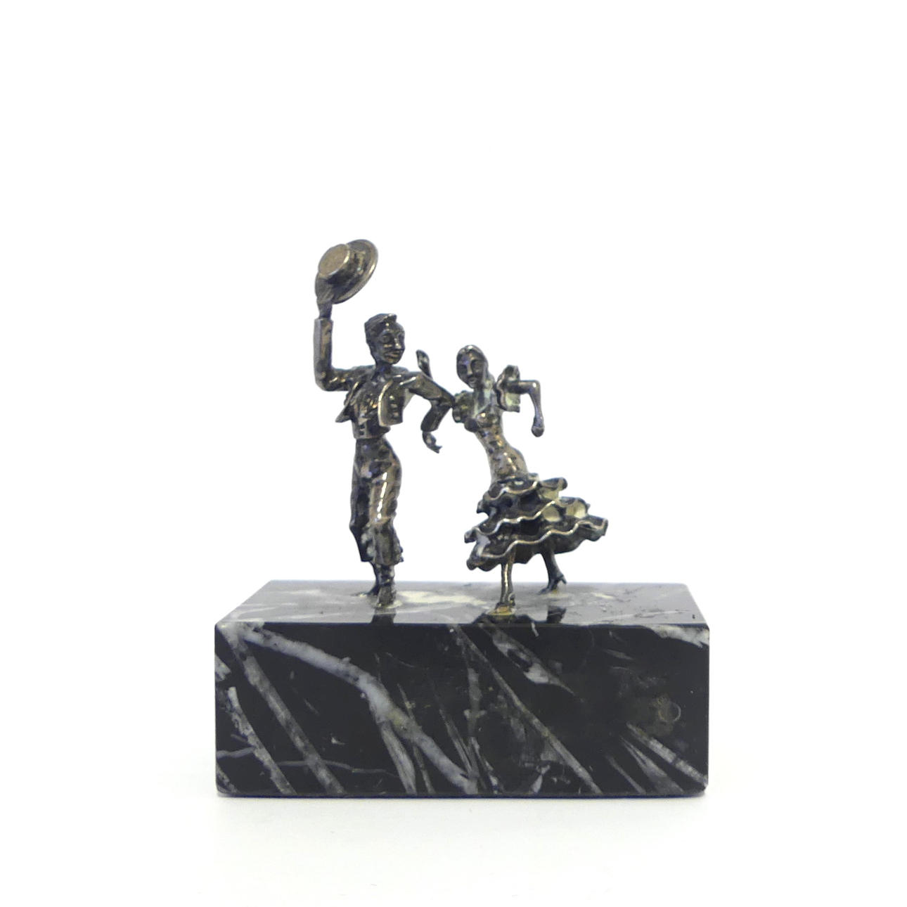 SKULPTUR, Silber auf Marmorsockel, Spanien.