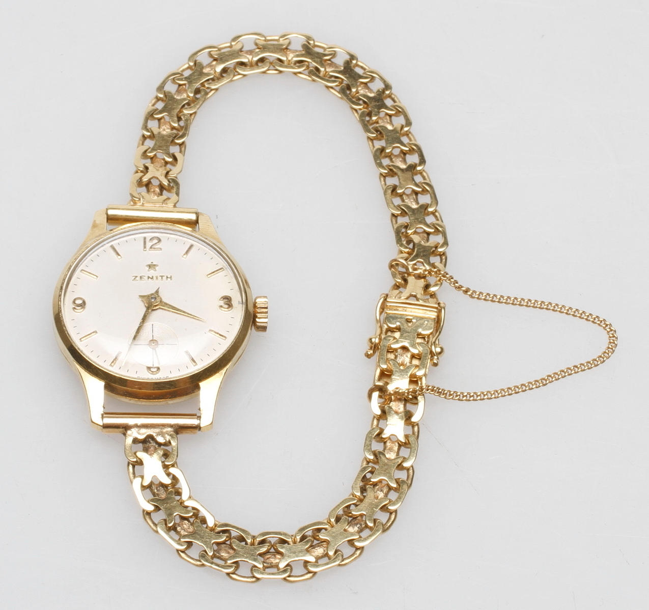 DAMUR ZENITH MED X-LÄNK, 18k boliden guld, total vikt ca 20,2 gr.