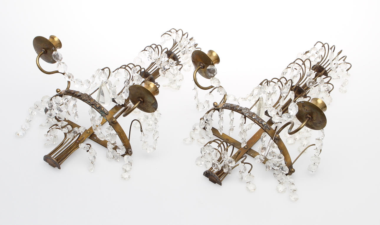 VÄGGLAMPETTER, 2 st, 1900-tal.