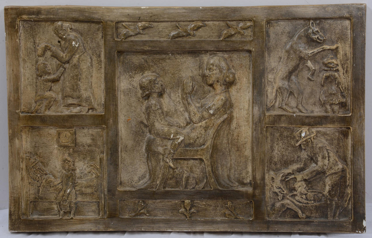 Br. Grimms Märchen. Reliefbrett. Rotkäppchen usw.