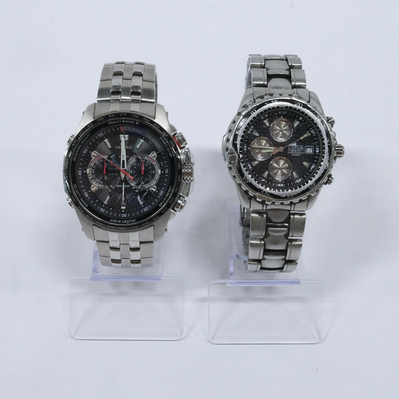 TWO WRISTWATCHES, CASIO EDIFICE AND LOTUS, QUARTZ.