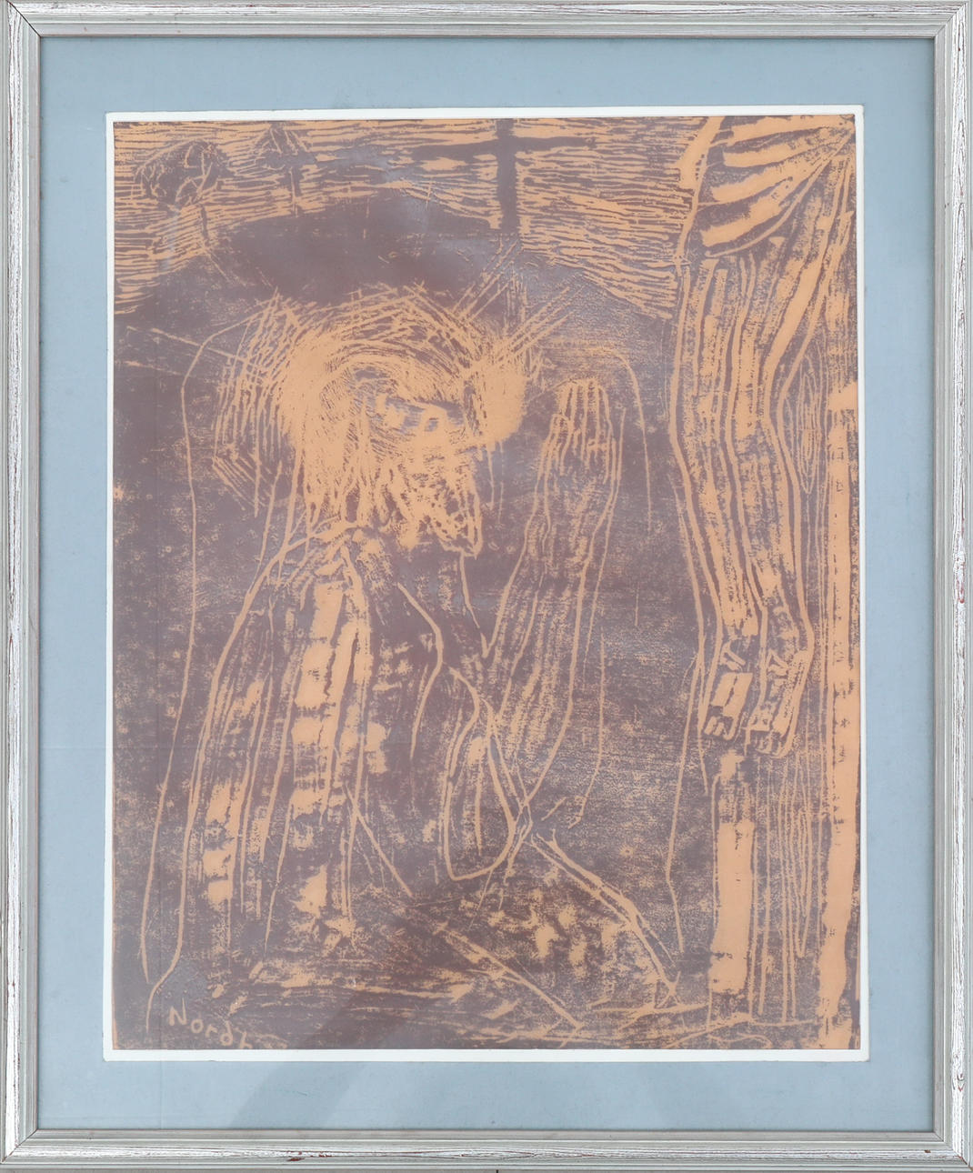 OIDENTIFIERAD KONSTNÄR. Colour etching, signed, Nordh.