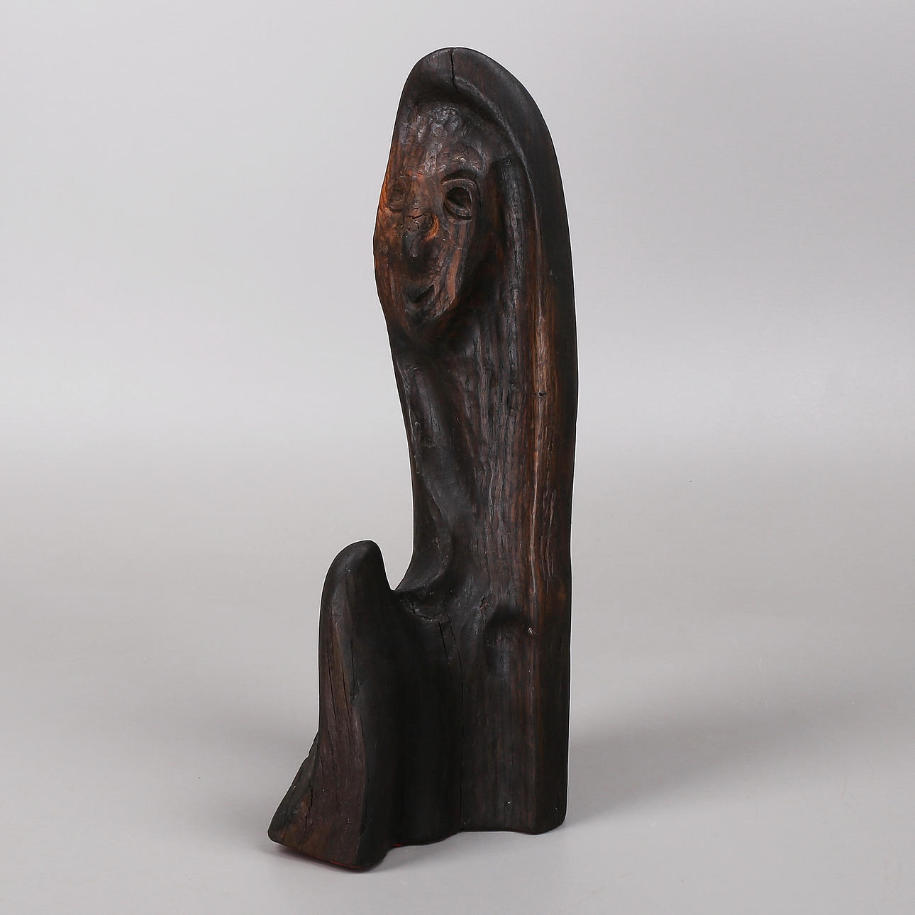 SCULPTURE, wood, signed JH, 1973.