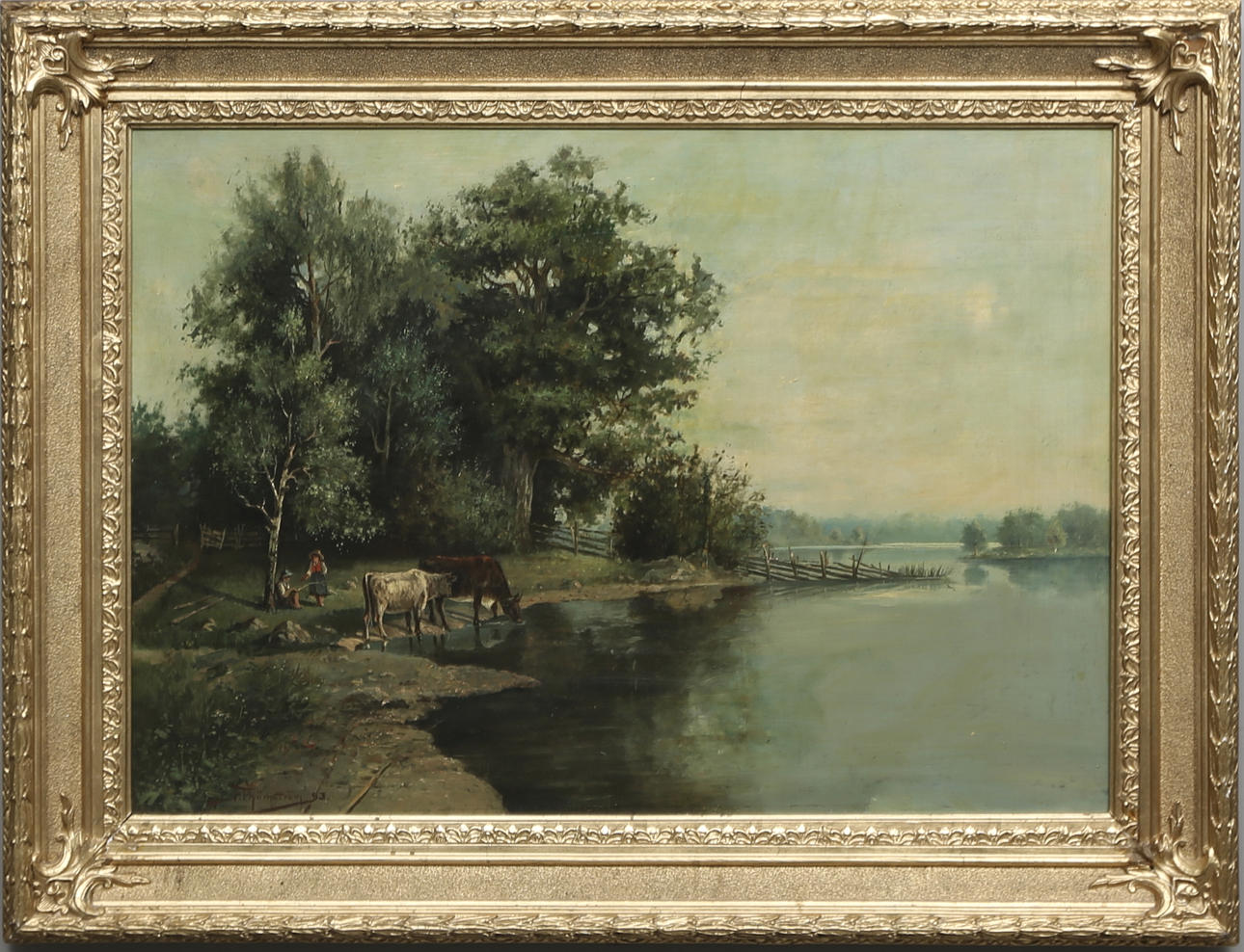 OIDENTIFIERAD KONSTNÄR. Olja uppfodrad på pannå, signerad Thörnström och daterad 93.