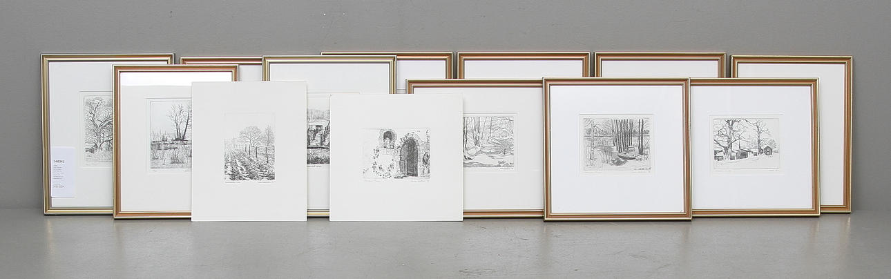 SARA MATTSSON OCH ANNA MATTSSON. Etsningar, 13 st, signerade, numrerade och daterade.