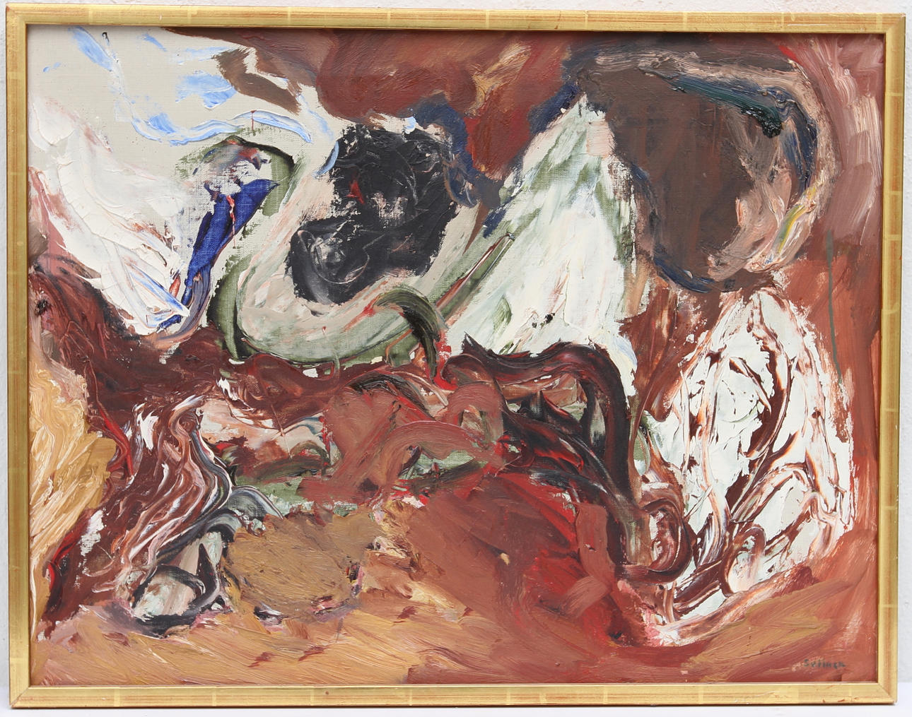 GEORG SUTTNER. "Budbäraren". Olja på duk, sign.