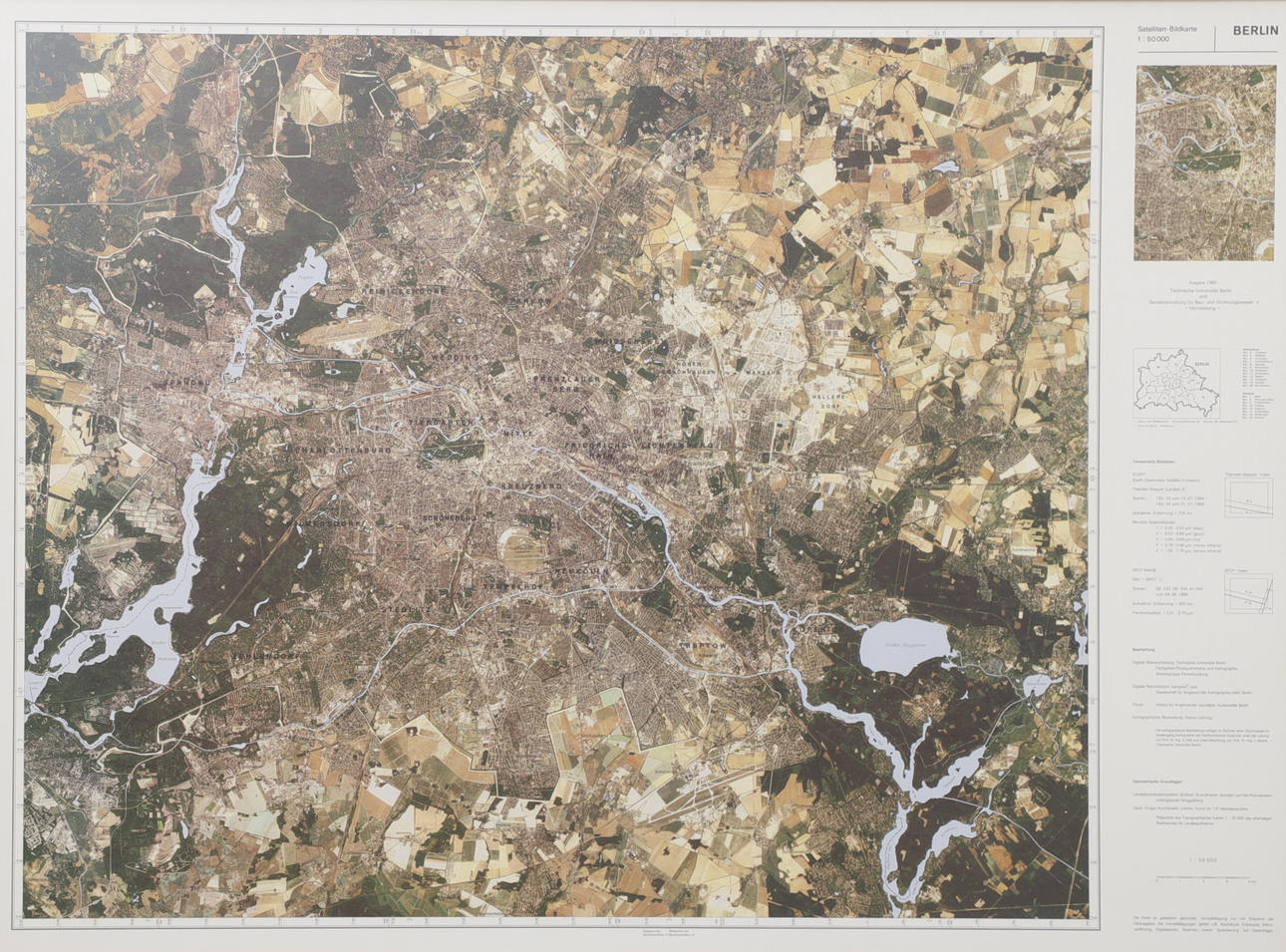 AERIAL PHOTO/MAP, Berlin, Germany, 1980s.