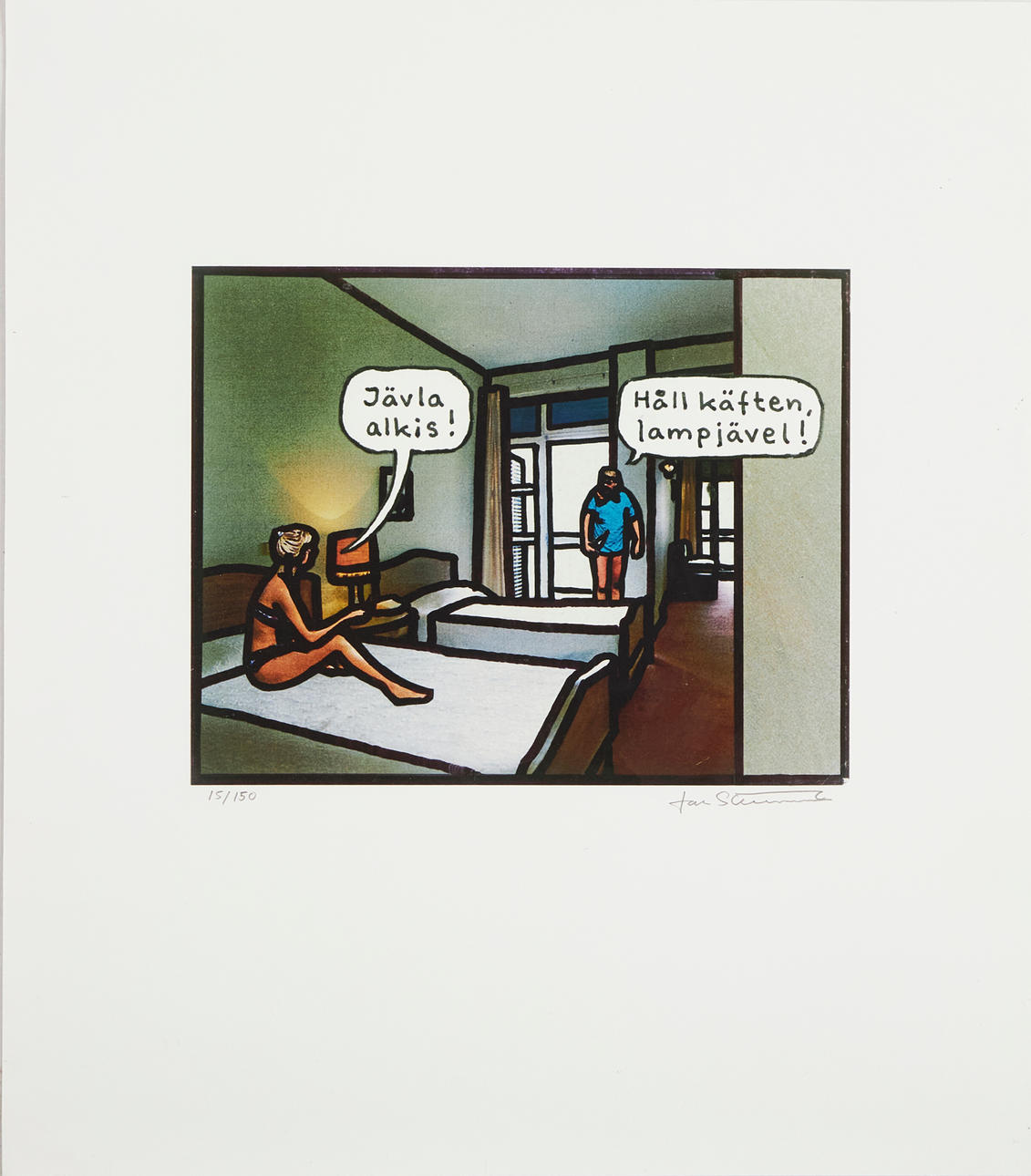 JAN STENMARK. "Alkis", signerad och numrerad, färgoffset.