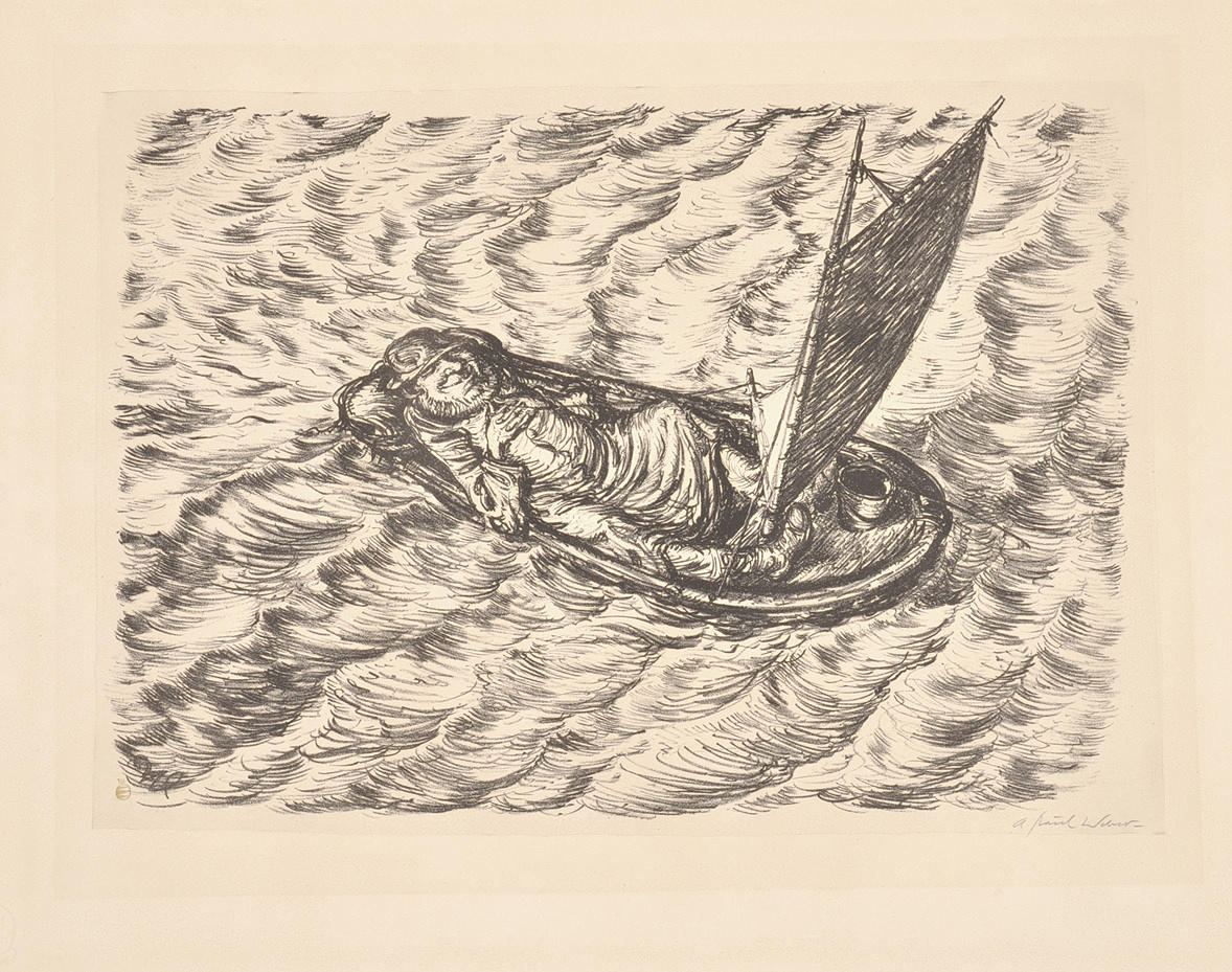 ANDREAS PAUL WEBER. ”Lycklig åktur.” Hand signatur & estate stämpel.