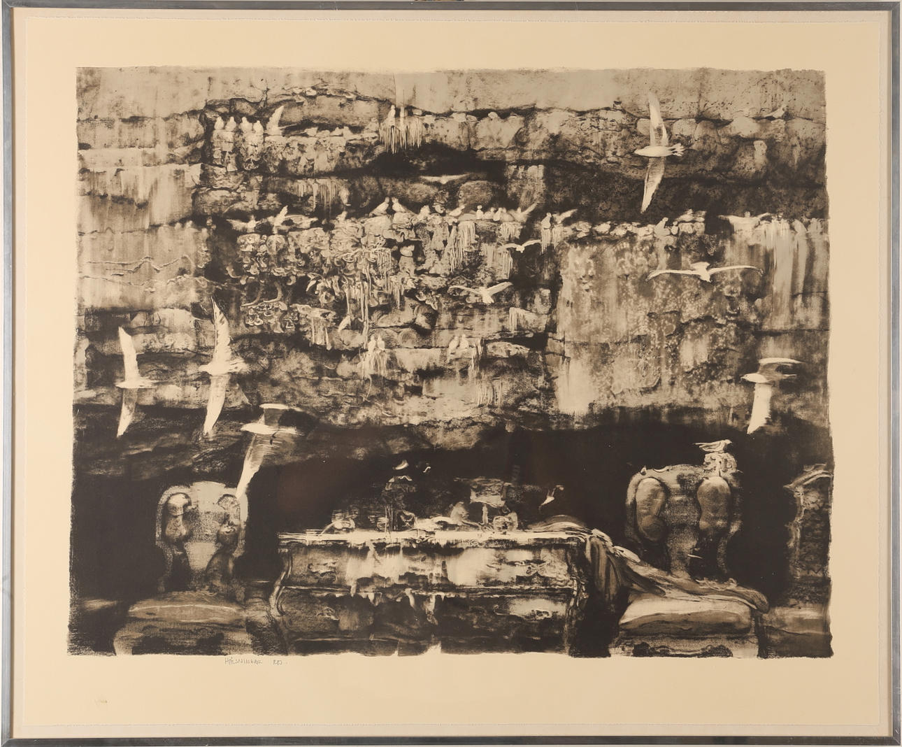 ROJ FRIBERG. Litografi, "Hälsningar Roj".