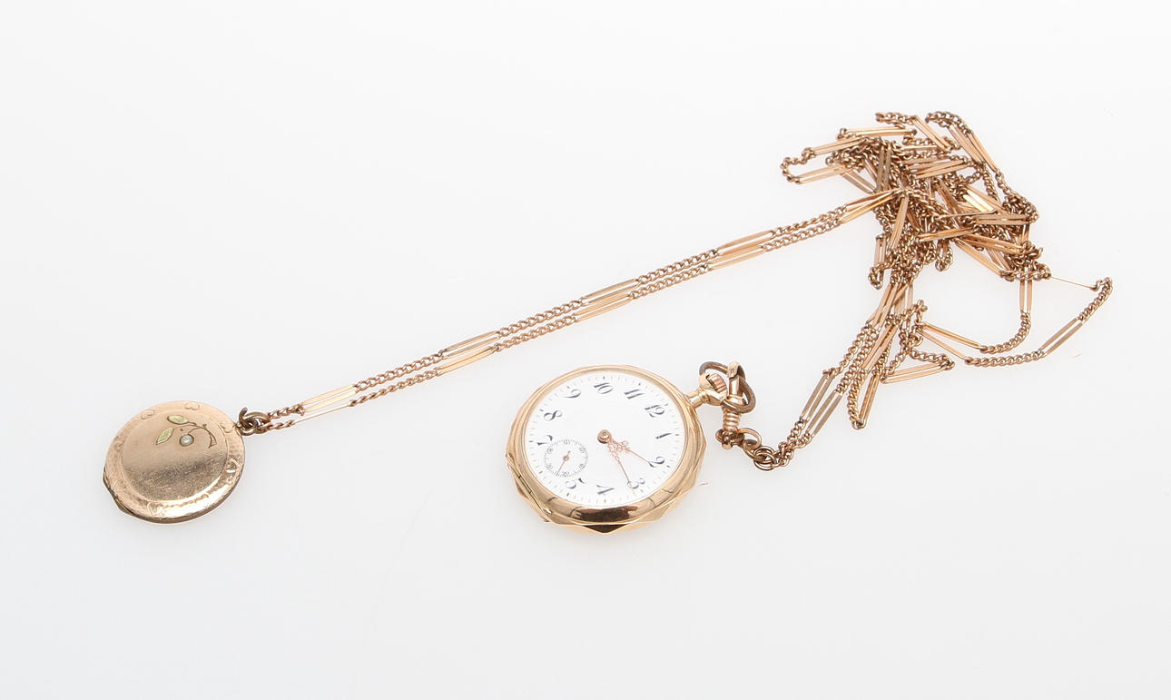 FICKUR. 14k guld. (Mormorsur).