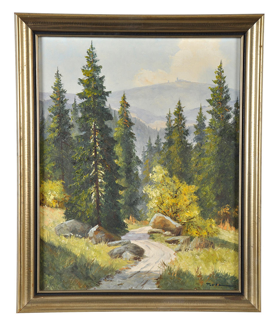 HARZMALER FRITZ THATE. Somrig utsikt över Brocken.