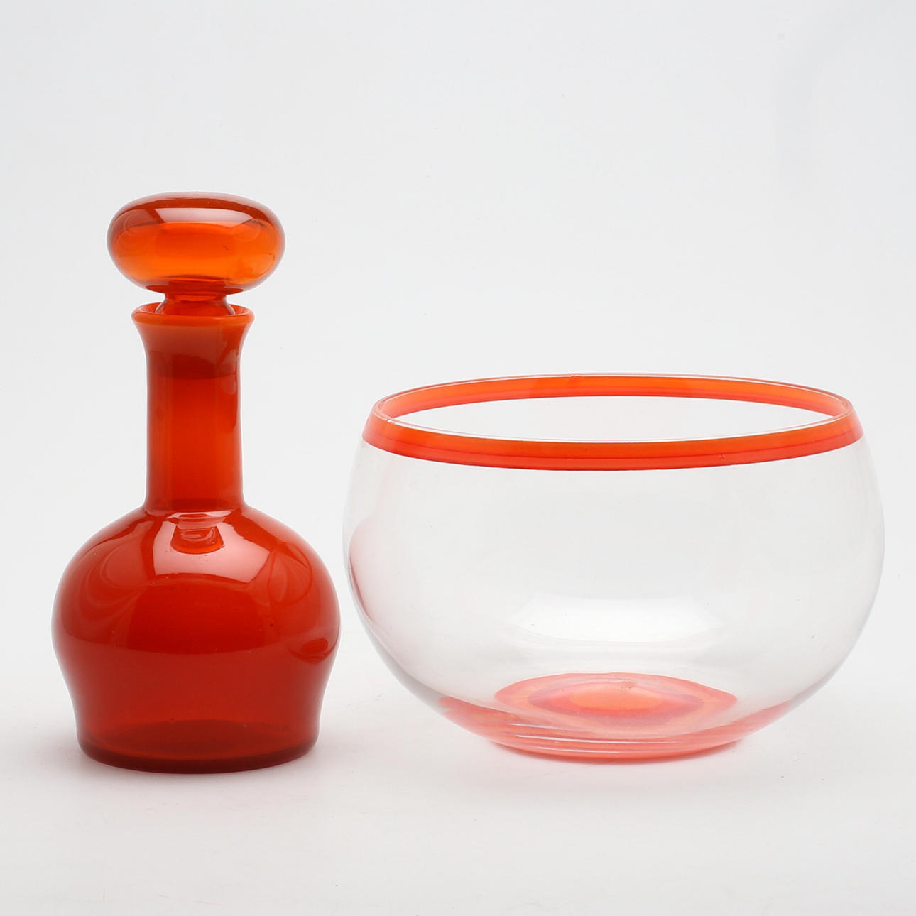 KARAFF med PROPP, Erik Höglund, samt SKÅL, glas, 1970-tal.