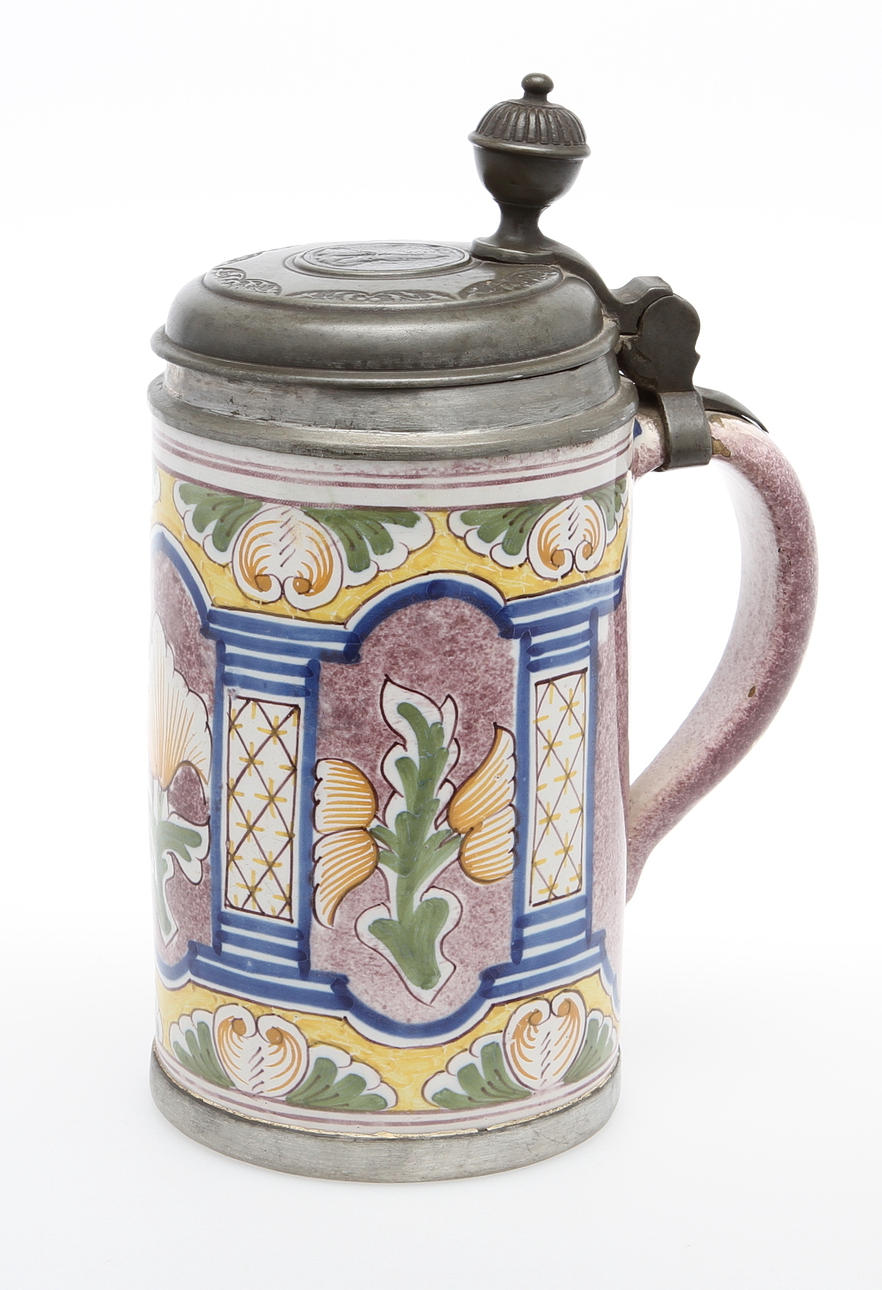 STOP, keramik med tennlock. Trol Mellaneuropa, 1800-tal.