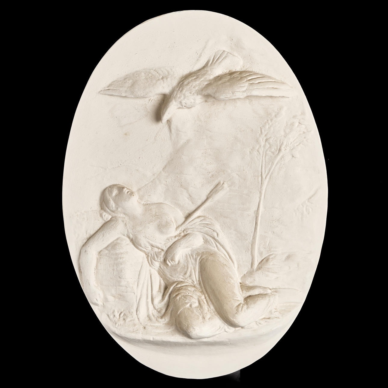 BERTEL THORVALDSEN. EFTER. Gipsrelief, brickmärkt "Thorwaldsen Museum".