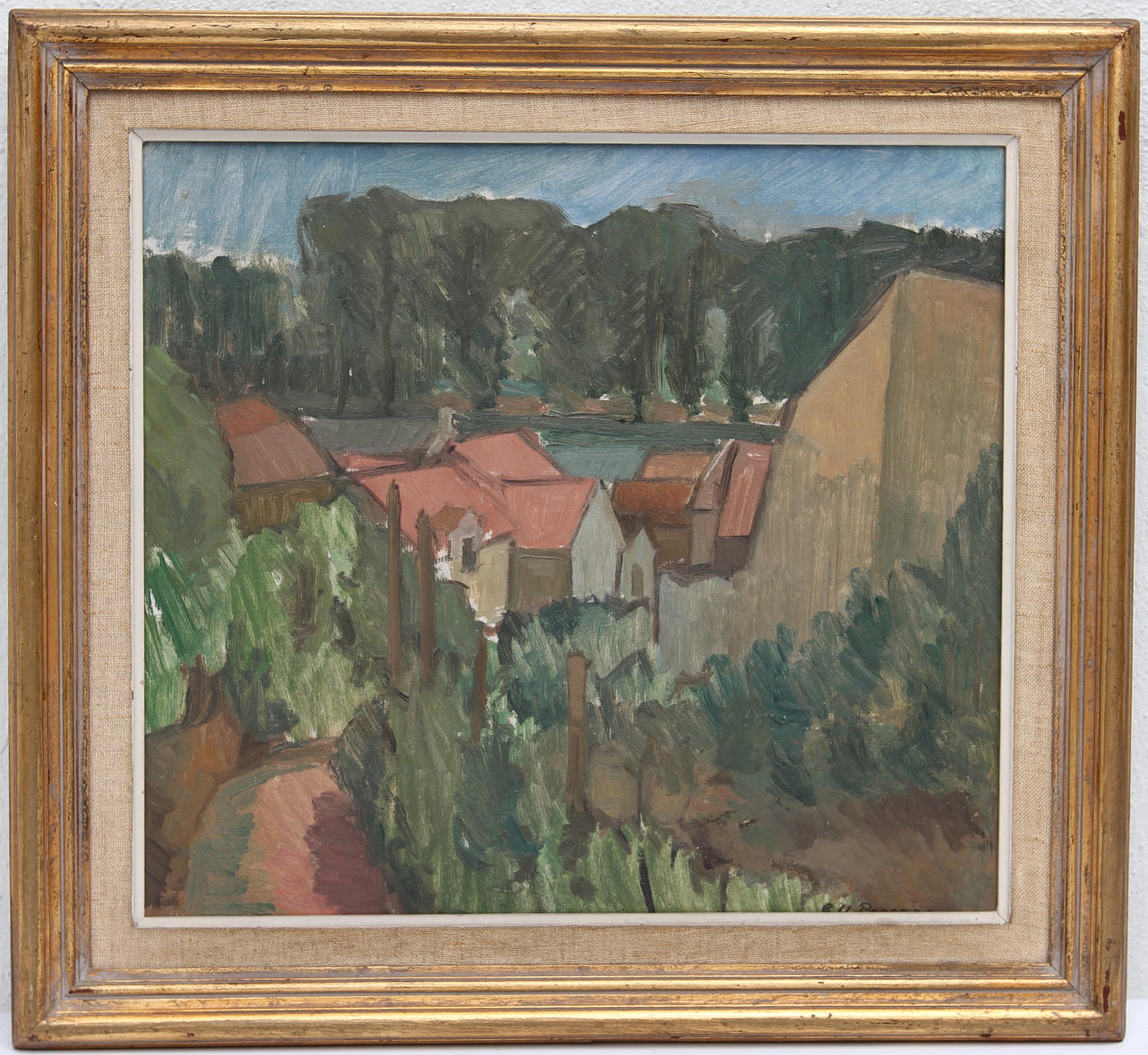 G U PERSSON. Olja på duk, signerad.