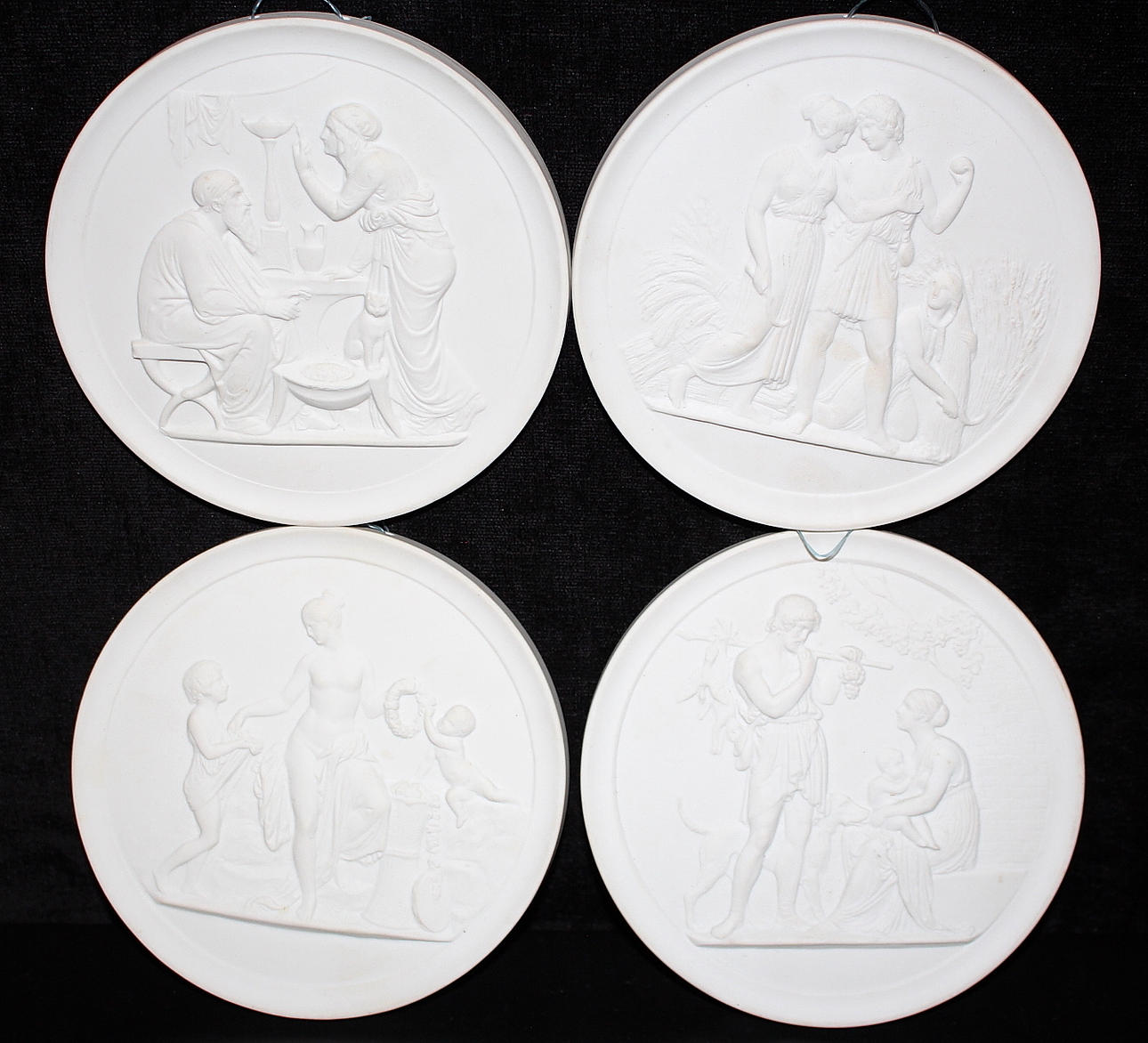 VÄGGDEKOR, 4 st, porslin, Royal Copengagen.