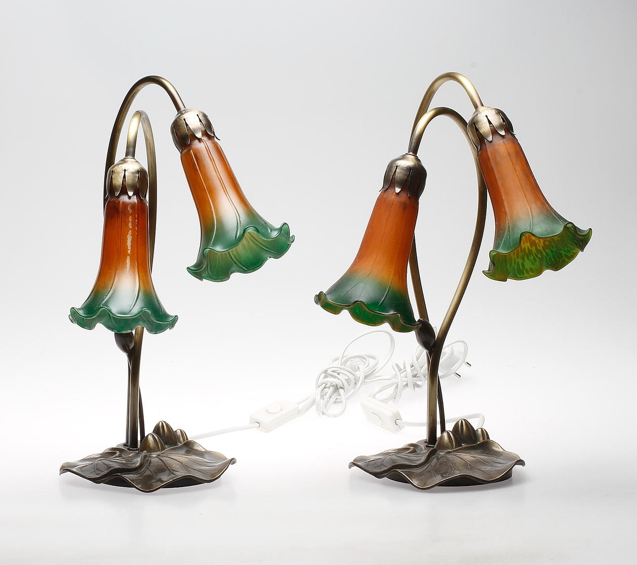 BORDSLAMPOR, ett par, Art Nouveau-stil, Fa. F. Facklam, 1900/2000-tal.