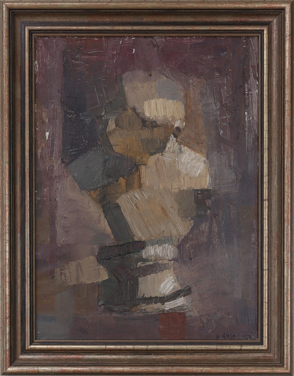 OIDENTIFIERAD KONSTNÄR. Komposition, olja på duk, signerad och daterad.