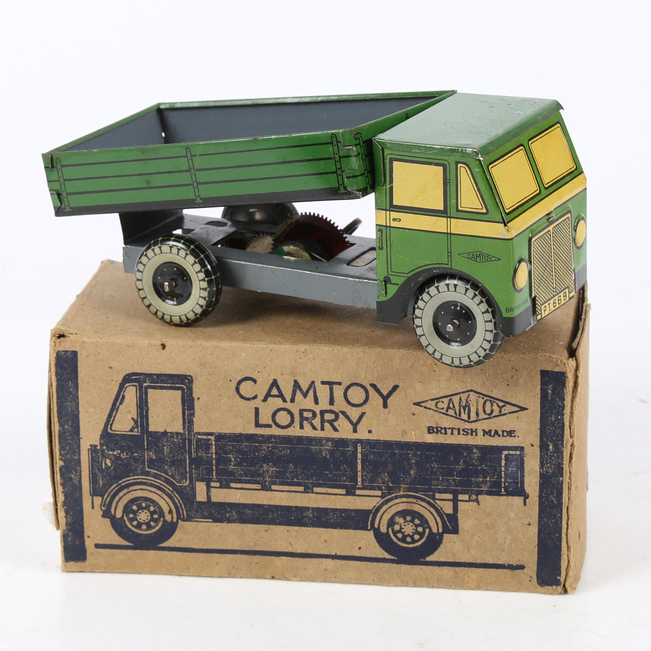 CAMTOY. A TINPLATE TIPPER LORRY.