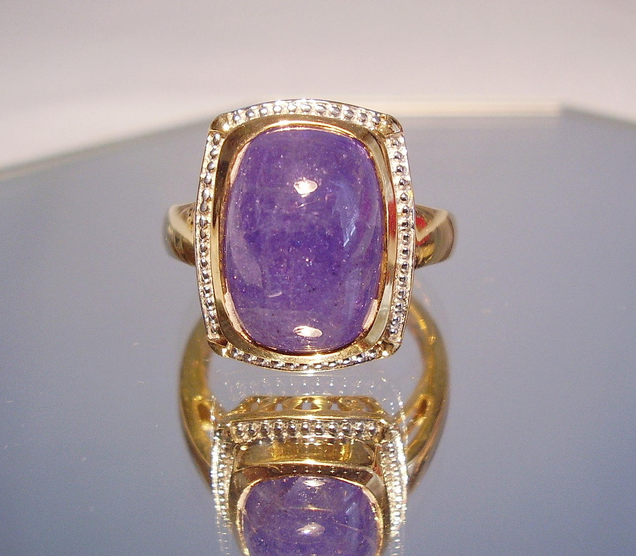 TANZANITE RING solid version silver guldpläterad.