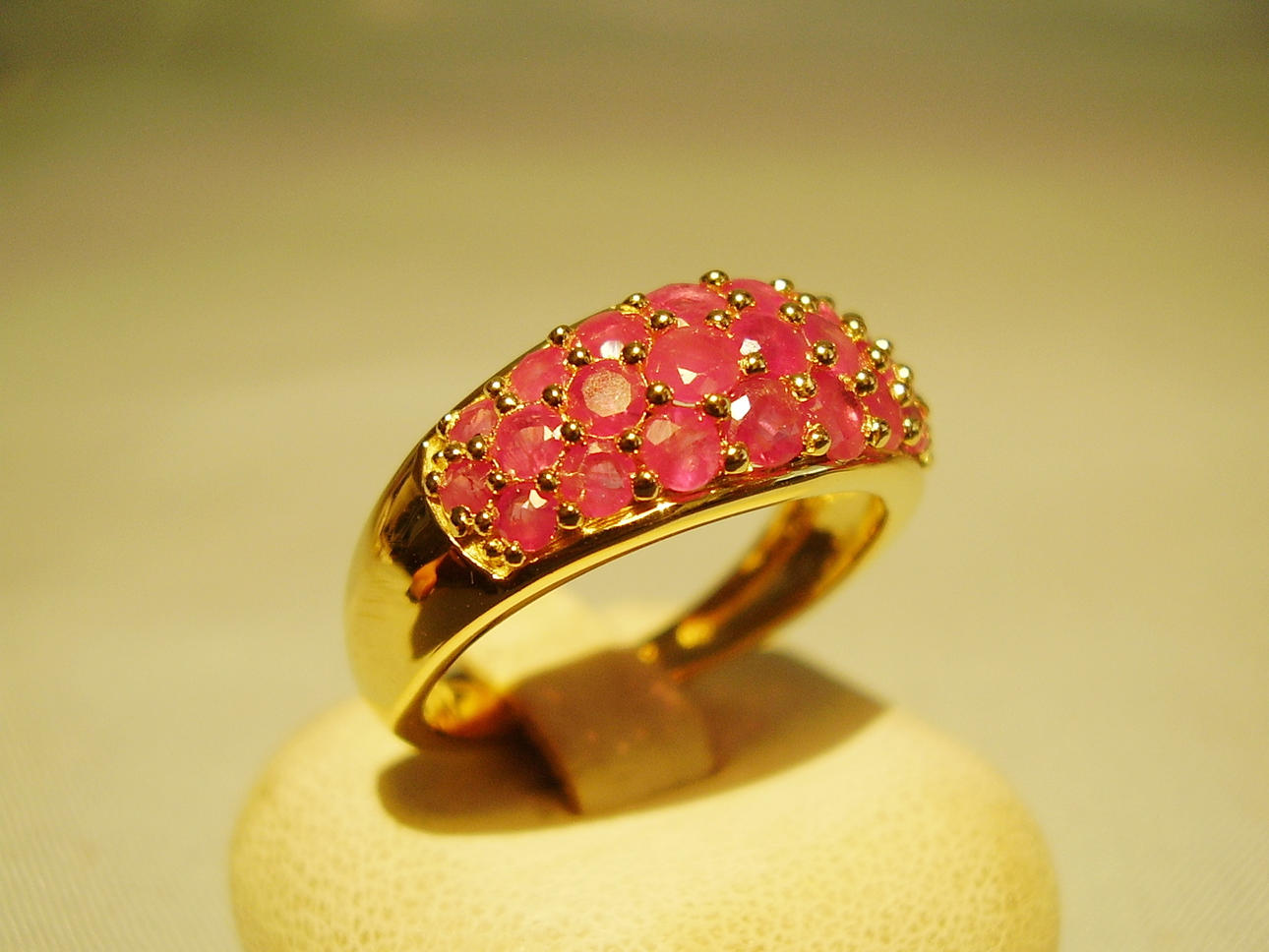 RUBY RING designer design silverpläterad.