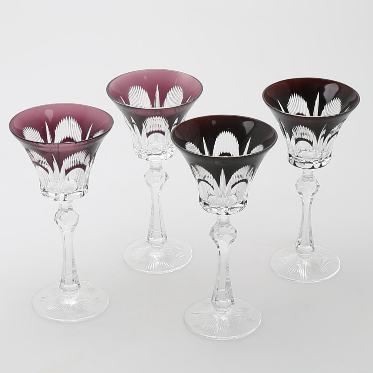 VINGLAS, slipade, 4 st, Böhmen.