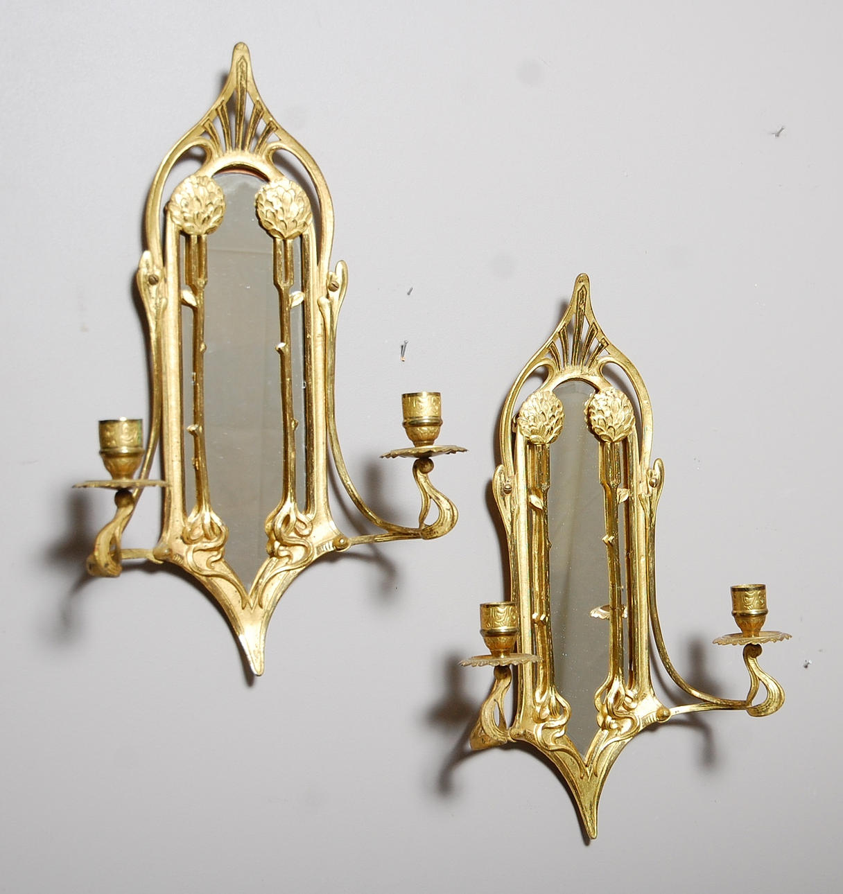 LJUSLAMPETTER, 1 par, Art Nouveau, 1900-talets första hälft.