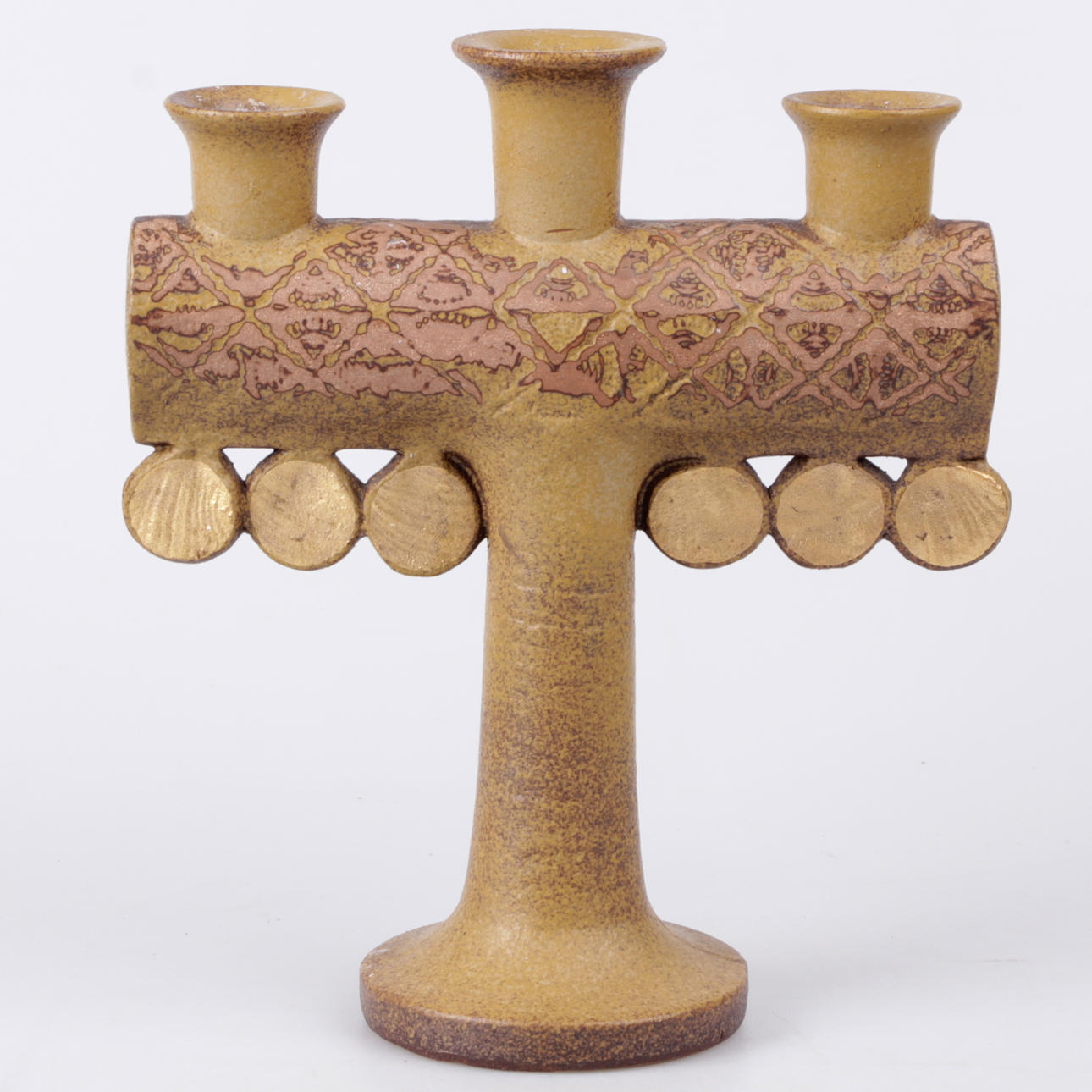 LJUSSTAKE, keramik, "Medaljong", Lisa Larson, Gustavsberg.