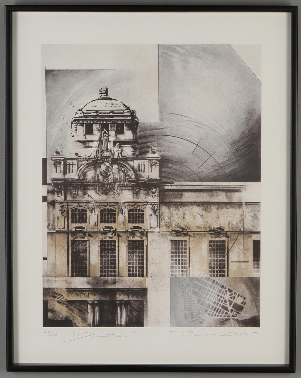 OKÄND KONSTNÄR. "Dramaten", färglitografi, signerad och numrerad, 201/250.