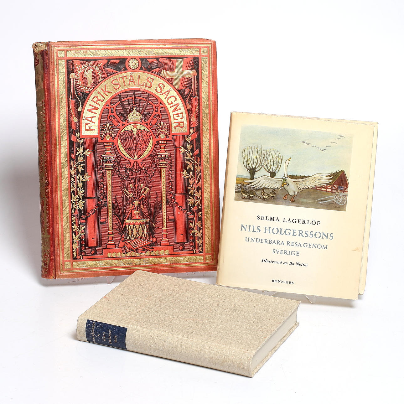 BÖCKER, 3 st, Gösta Berlings Saga. Nils Holgersson. Fänrik Ståls Säghgner.