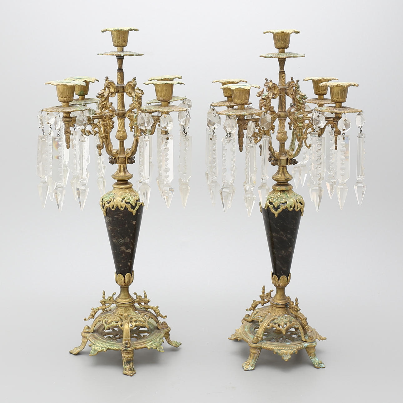 KANDELABRAR, ett par, Oscariansk stil, 1800/1900-tal.