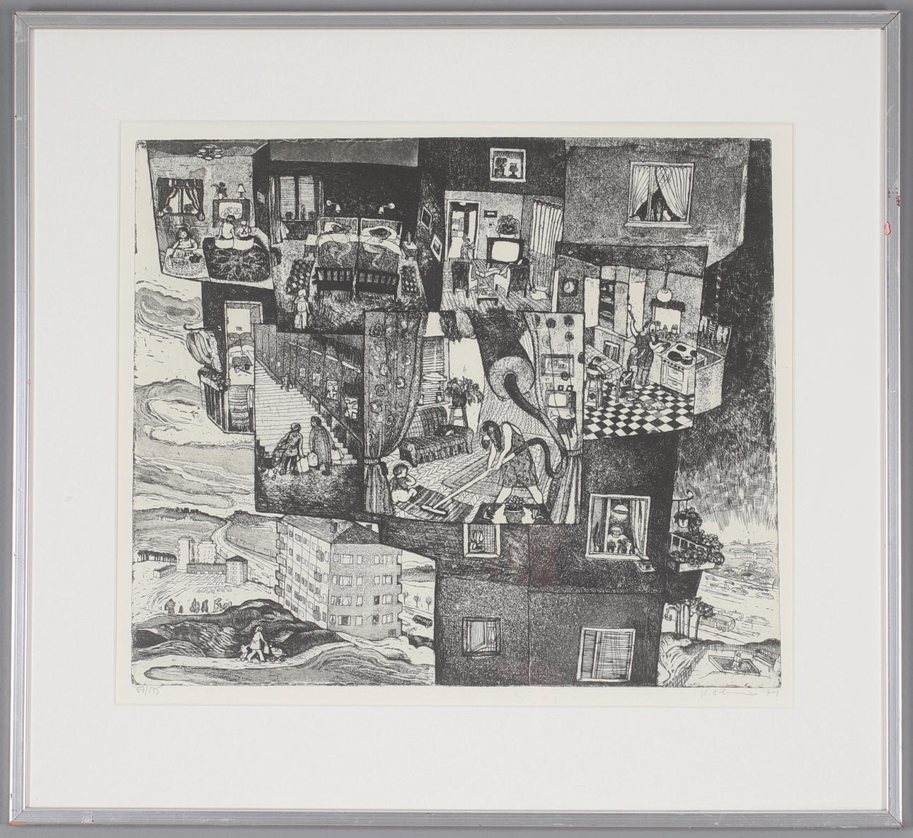 KERSTI SÖDERSTRÖM-ERGON. Composition, etching, signed and numbered 89/175.