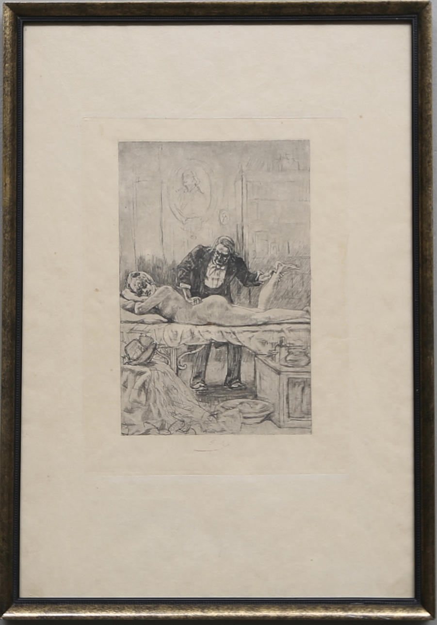 FELICIEN ROPS. Etsning. Signerad. 1800-tal.