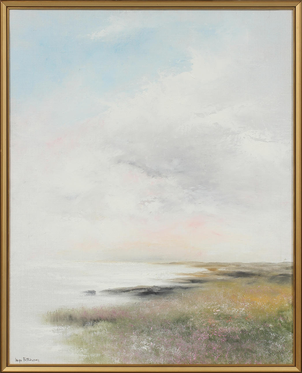 INGE PETTERSSON. Kustbild, olja på duk, signerad.