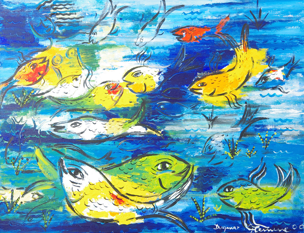 DAGMAR GLEMME. "The sea of Posidon", olja på duk.