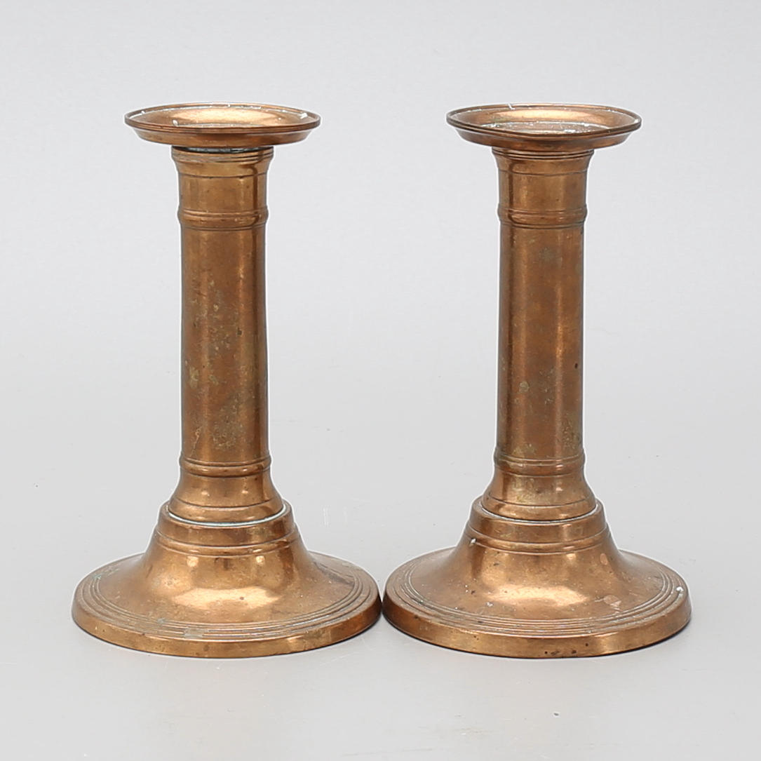 LJUSSTAKAR, ett par, mässing, Skultuna nr. 22, 1800/1900-tal.