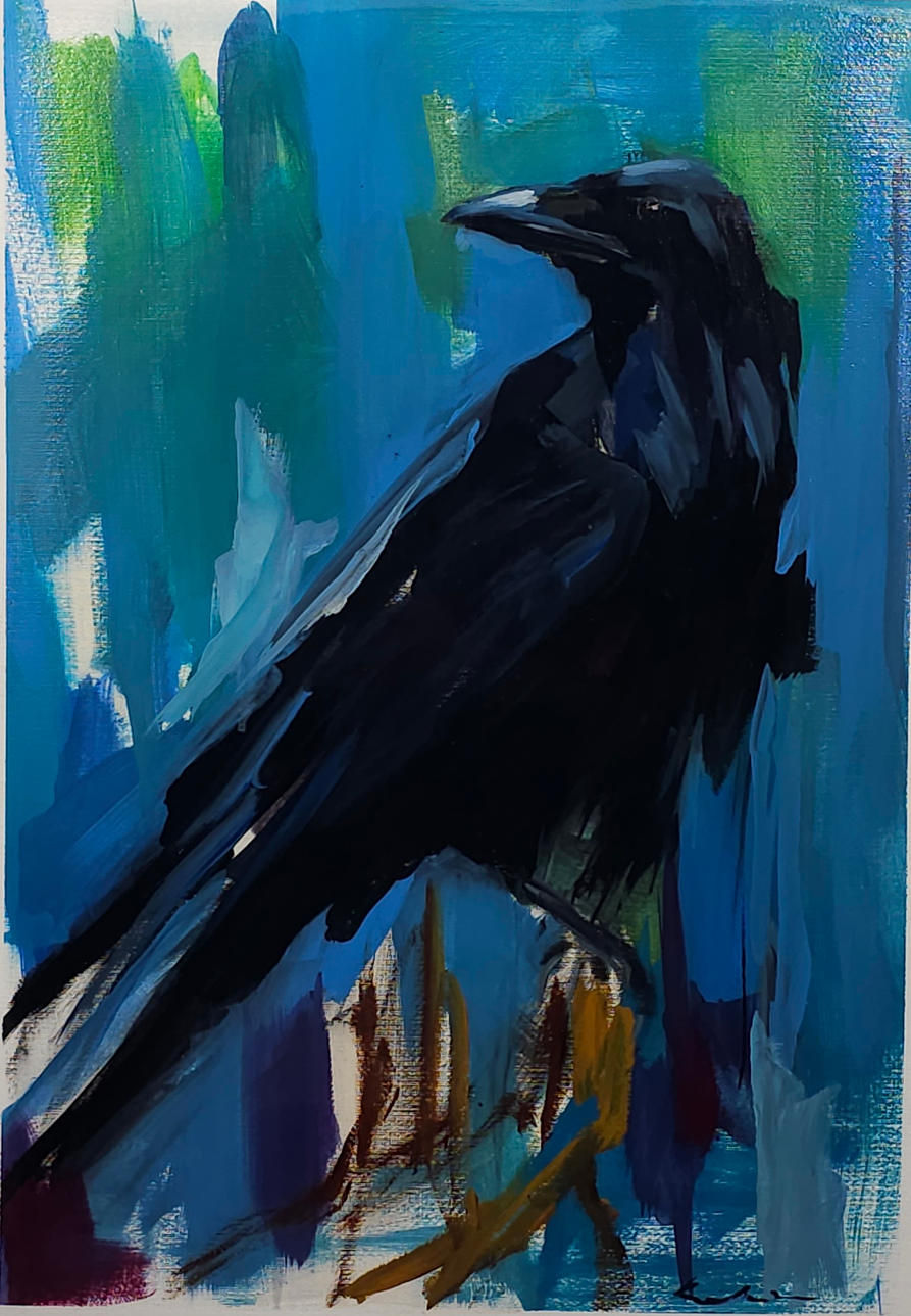 RAHIM EL. ÖL AUF FABRIANNO-PAPIER, „RABE“.