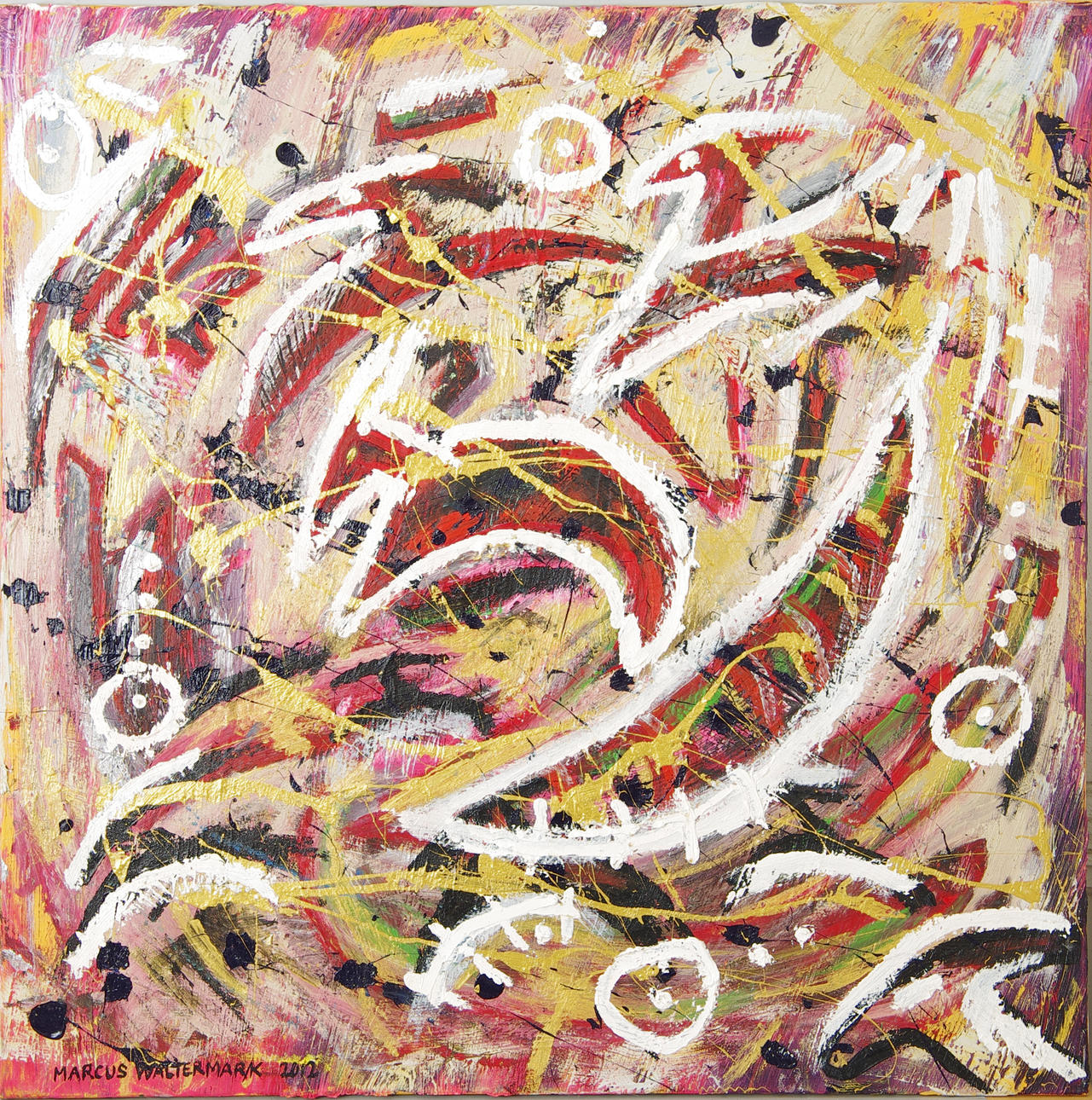 MARCUS WALTERMARK. "Exploding forest", olja, spackel, akryl, signerad 2012.