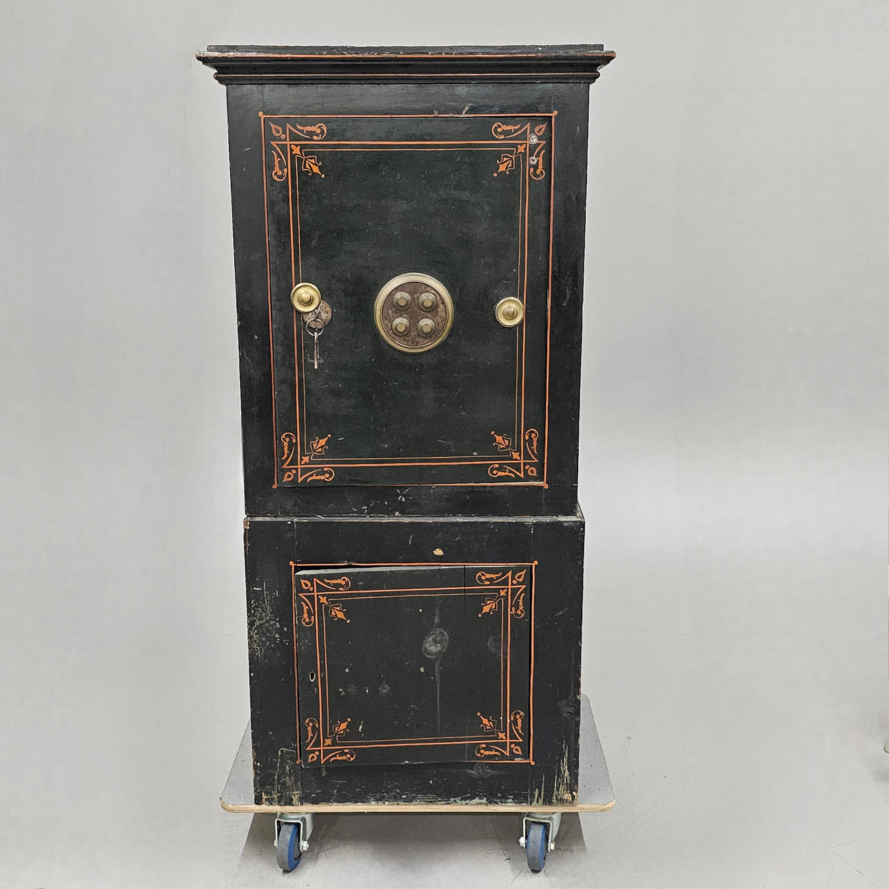 LARGE SAFE PAINTED AND DECORATED 1950S.