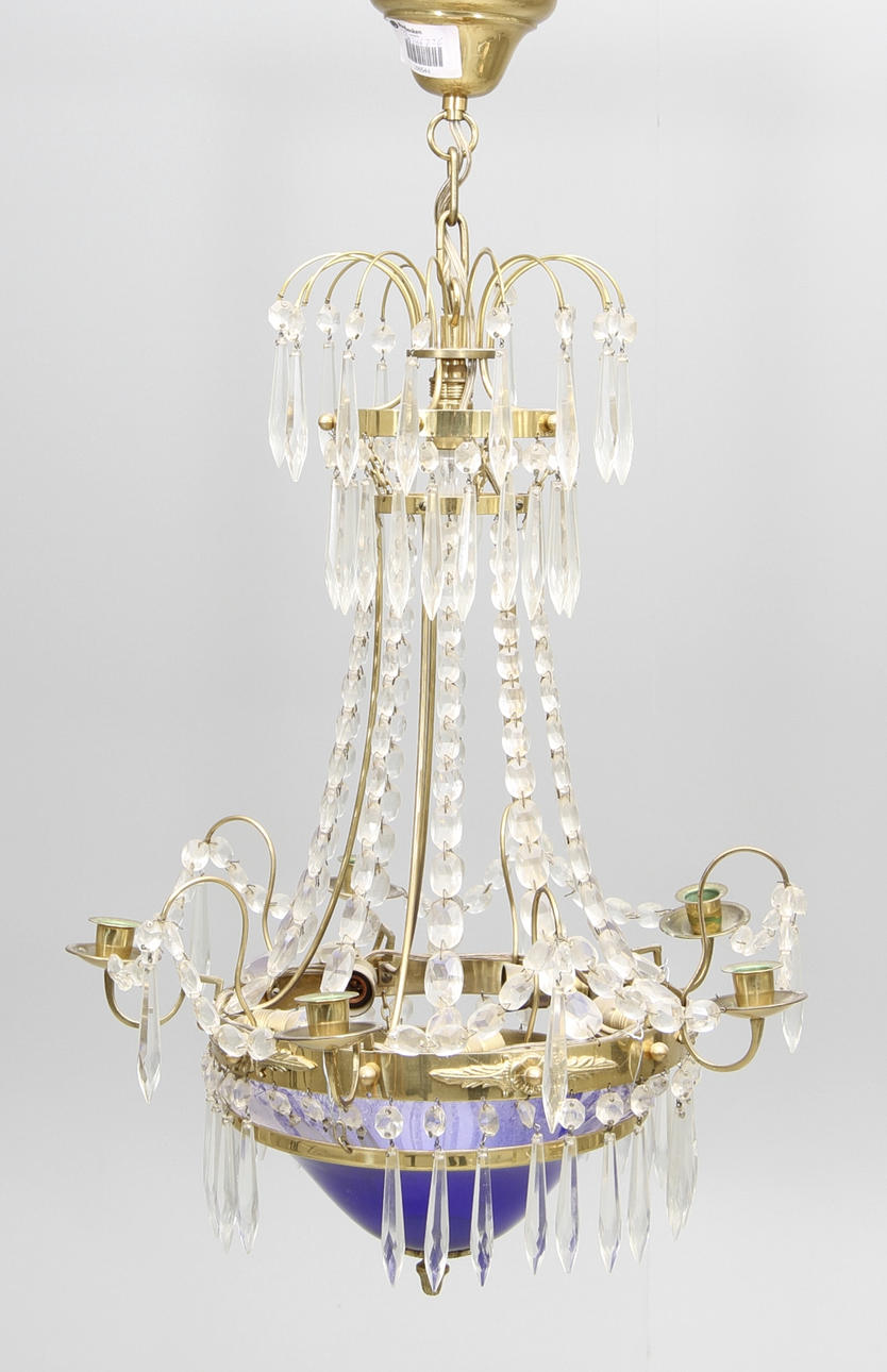 LJUSKRONA, blå skål, empirstil, 1900-tal.