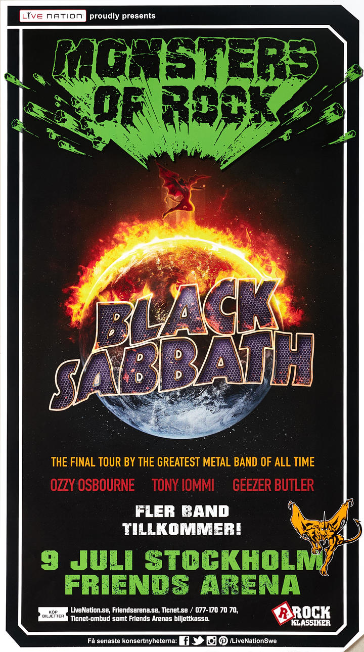 BLACK SABBATH - OZZY OSBOURNE, 5 pósters de conciertos. Arte